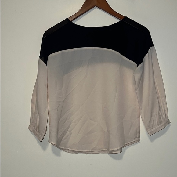 Women’s Ann Taylor sheer color block business casual blouse size X SMALL PETITE - Picture 1 of 5